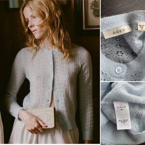 Doen Danae Pointelle Cardigan in Sky